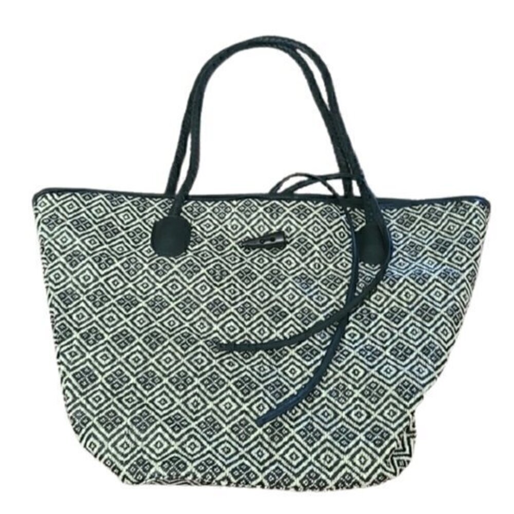 [Neiman Marcus] Tribal Diamond Woven Oversized Tote